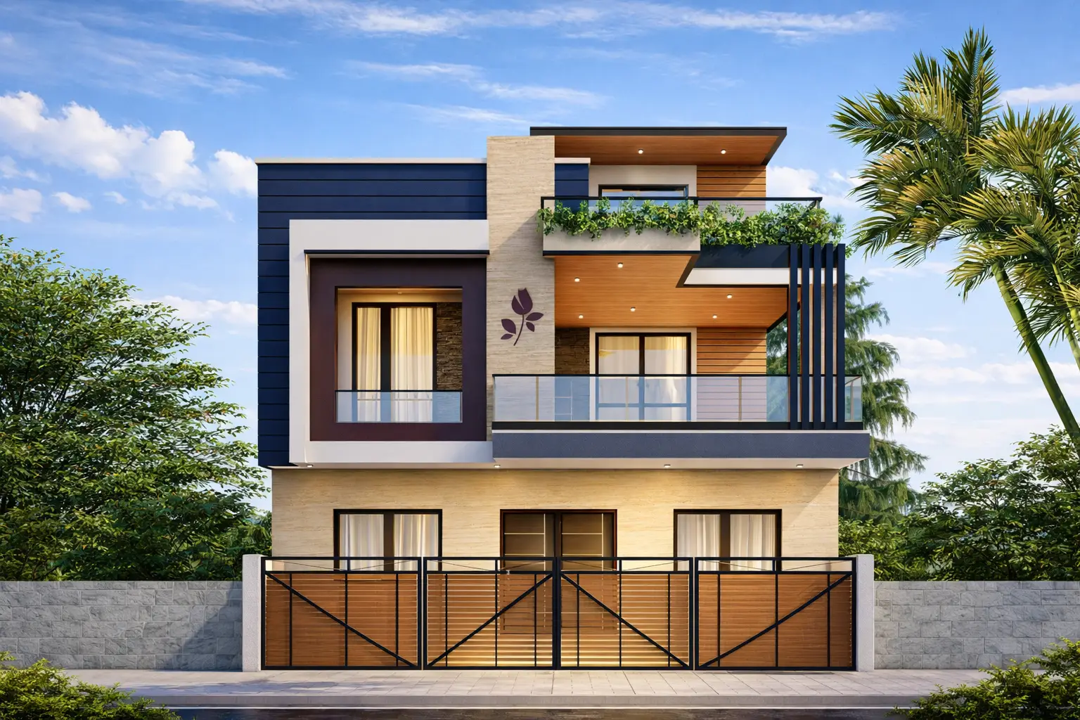 Modern suburban home with garden