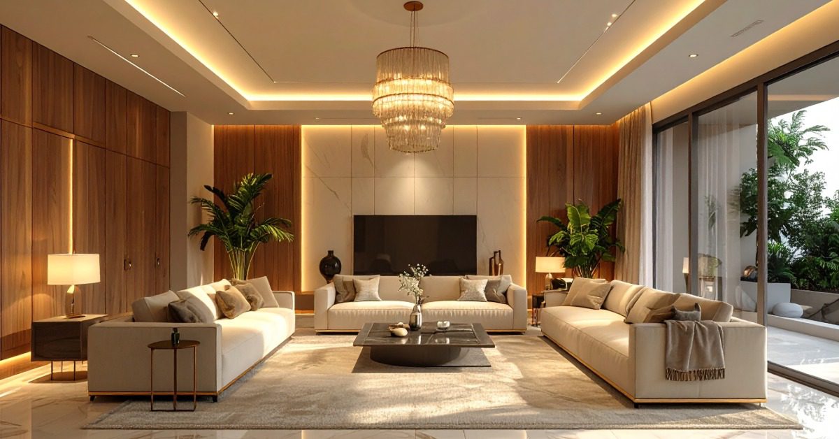 interior design in Jaipur with premium lighting 