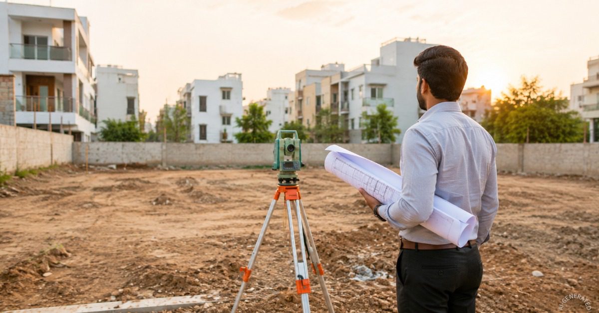 The Complete Architectural Design Process: A Step-by-Step Guide 3 Architect surveying residential construction site