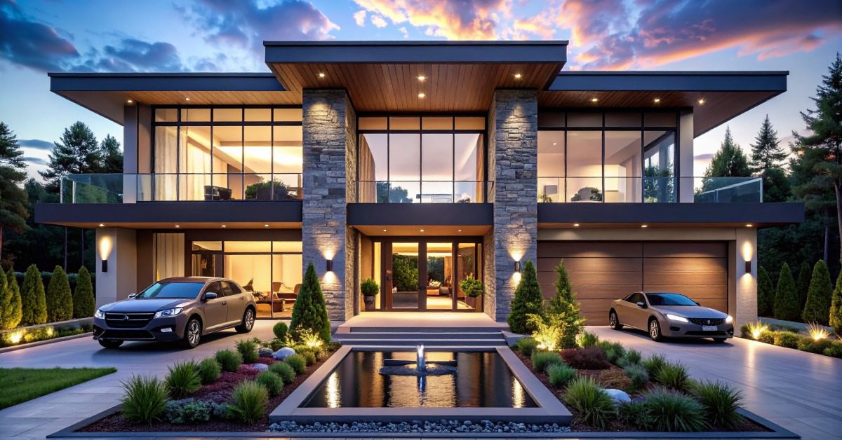 Ten Things to Consider Before Selecting an Architect 2 Modern villa front elevation featuring stone cladding