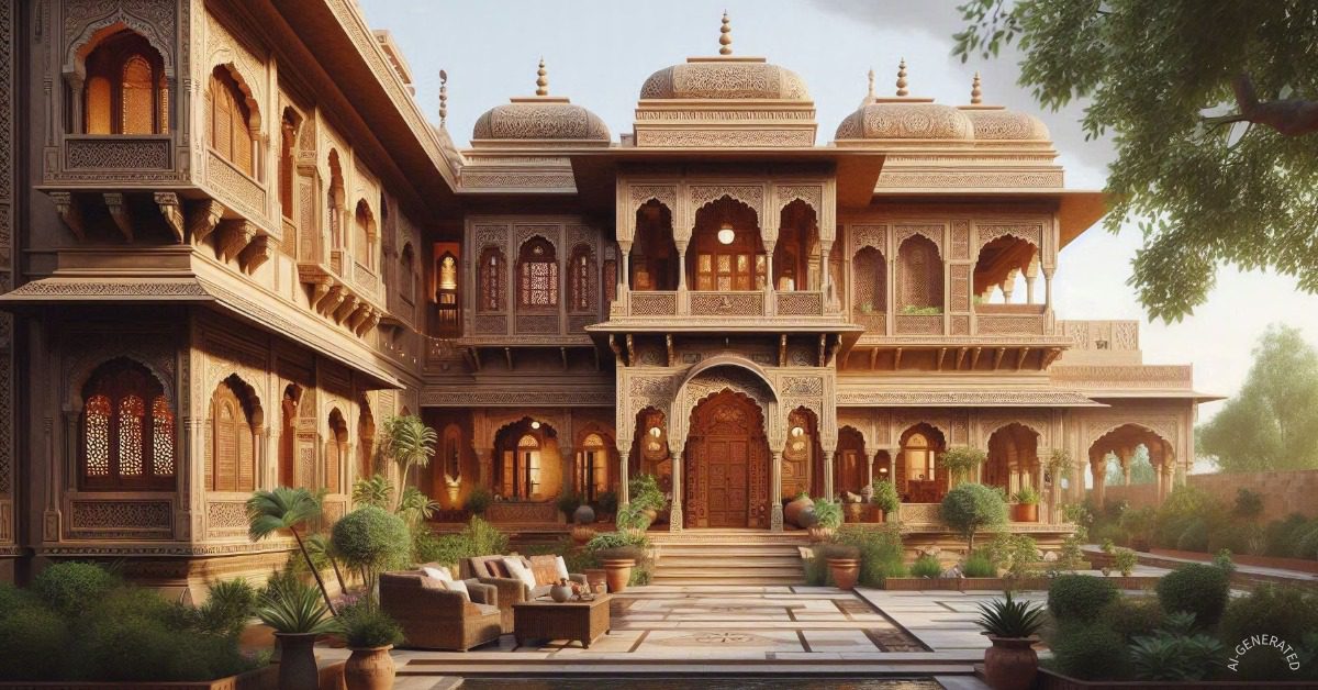 Modern vs Traditional Architecture India Which Home Style Is Right for Your Dream Home 3 Traditional Indian home inspired by Rajasthani architecture