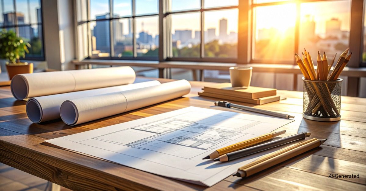 Best Tools for Architects: Complete Guide to Software and Equipment 2 Traditional tools for architects including drawing board, scale ruler, compass, and sketchbook
