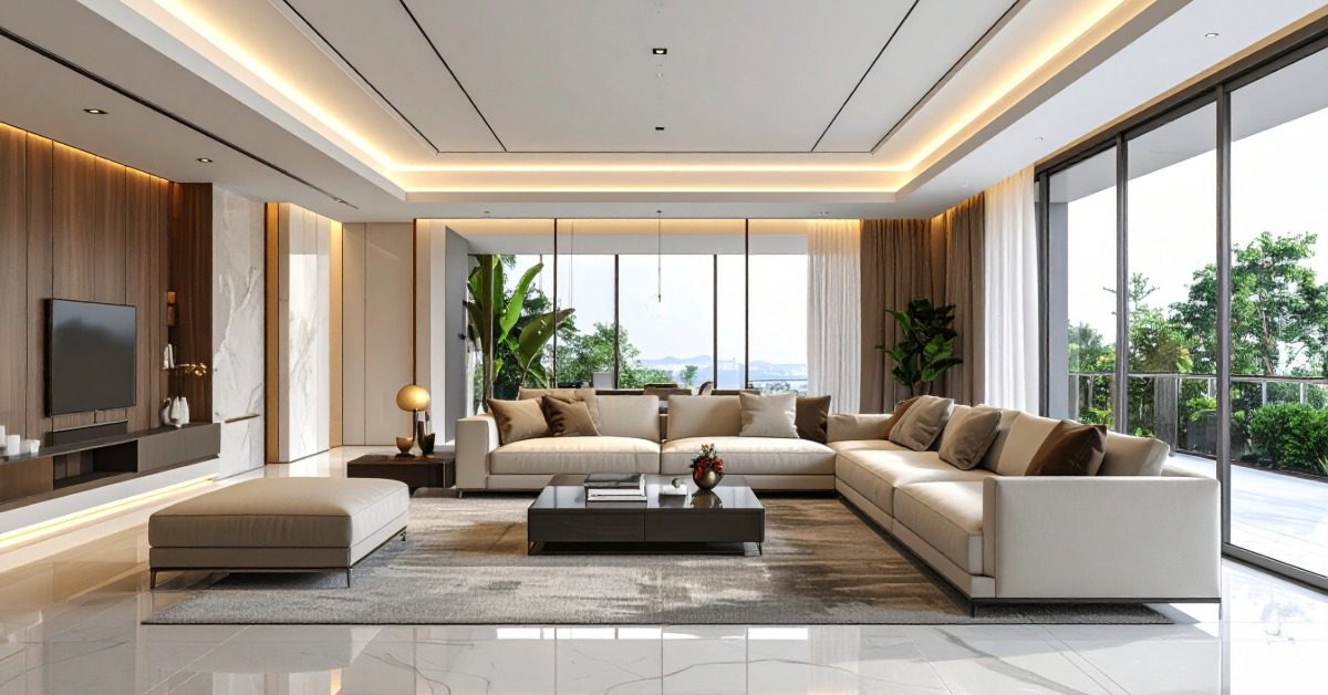 Modern false ceiling design for luxury living room